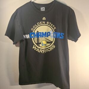 Majestic Black and Blue Golden State Warriors Champions Tee